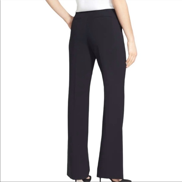 Anne Klein Spellbound Flat Front Trouser Pants Side Pockets Straight Leg Onyx - Picture 1 of 14